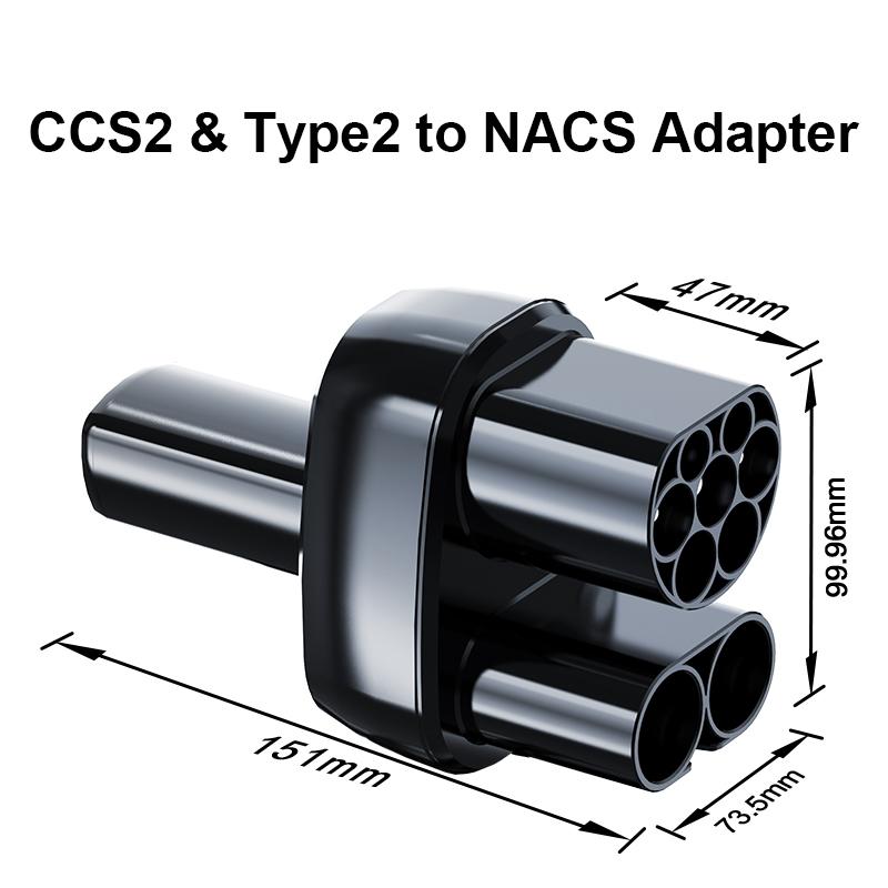 CCS2 to NACS EV Car Charger Adapter AC 32A DC 400A CCS2 to Tesla EV Charging 500V-1000V DC 110V-250V AC Convertor for Tesla CCS2 to NACS DC AC
