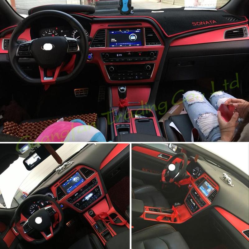 For Hyundai Sonata 9 2015-2017 Interior Central Control Panel Door Handle 3D 5D Carbon Fiber Car Cover Stickers Decals Part