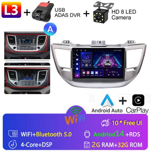 Fortress Voice Wireless CarPlay Android Auto Radio for Hyundai IX35 Tucson 3 2015 - 2018 4G Car Multimedia GPS 2din