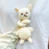 Funny Design Long Neck Rabbit Plush Keychain White Color Panda Plush Pendant  Backpack Accessory