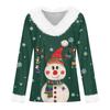 Women's T Shirt Tee Christmas Shirt Long Sleeve Party Christmas Print Fleece Collar V Neck Top