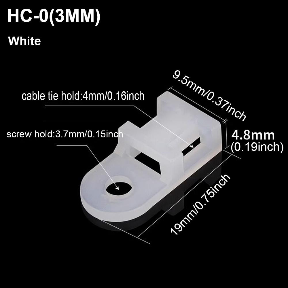 Saddle Cable ties base mount holder Wire Fixing Clamp Screw Holes mounter HC-0~ HC-7,HC-1S~HC~2S, Cable and Wire management cable organizer