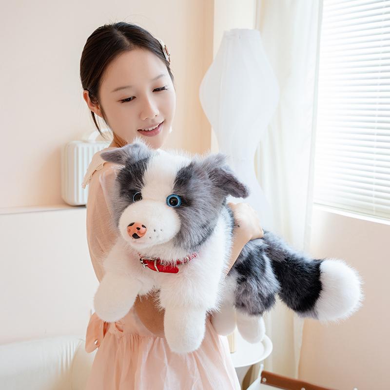 40/50CM Four Colours Border Collie Collar Style Plush Toys Soft Stuffed Puppy Doll Funny Accompany Toys for Kids Gifts