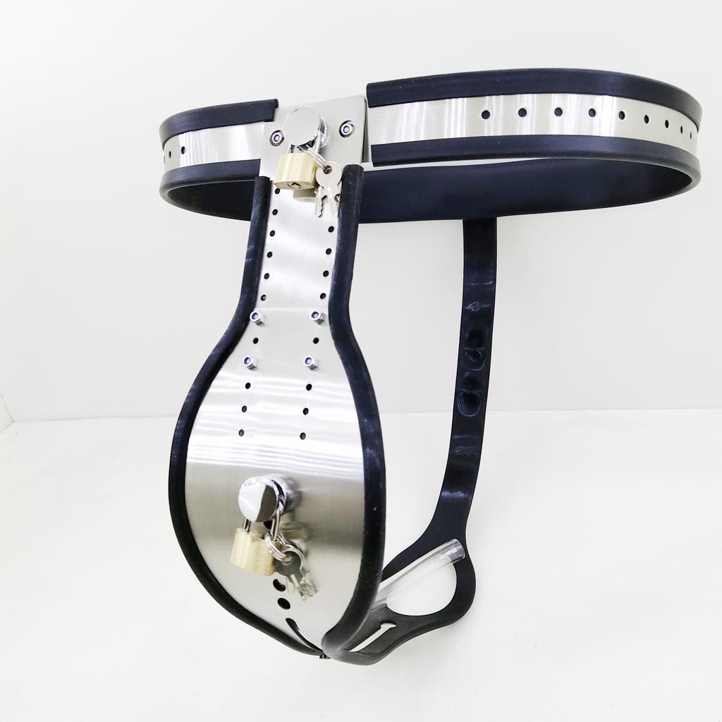 Male T-Type Stainless Steel Chastity Belt BDSM Bondage Metal Underwear Adult Games Sex Toys for Men Chastity Lock Erotic