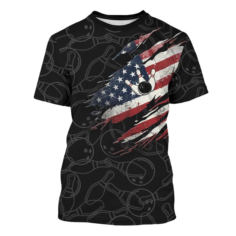 T-shirt met Bolletjespatroon Gitaar Sterren 3D-print Rond Hals T-shirts Voor Mannen 2024 Zomer Nieuwe Streetwear Kleding Losse T-shirts