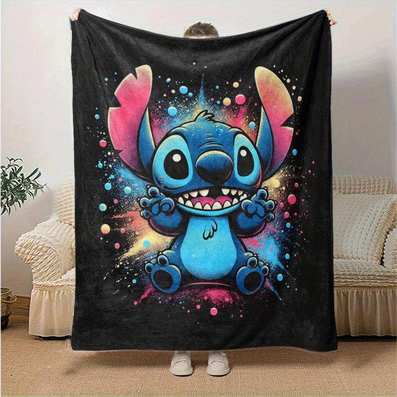 1pc Cute Stitch Printing Blanket - Soft, All-Season Throw for Living Room, Bedroom,Personalized Gift with Adorable Cartoon Design