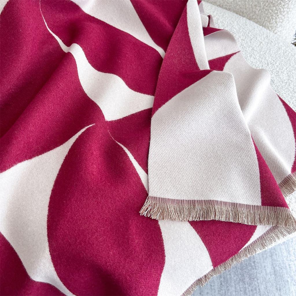 Autumn And Winter Versatile Color Matching Double-Sided Plaid Imitation Cashmere Scarf Dual-Purpose Thickened Warm Scarf Shawl Women