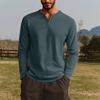 Men's V-neck Long-sleeved Top Is Casual