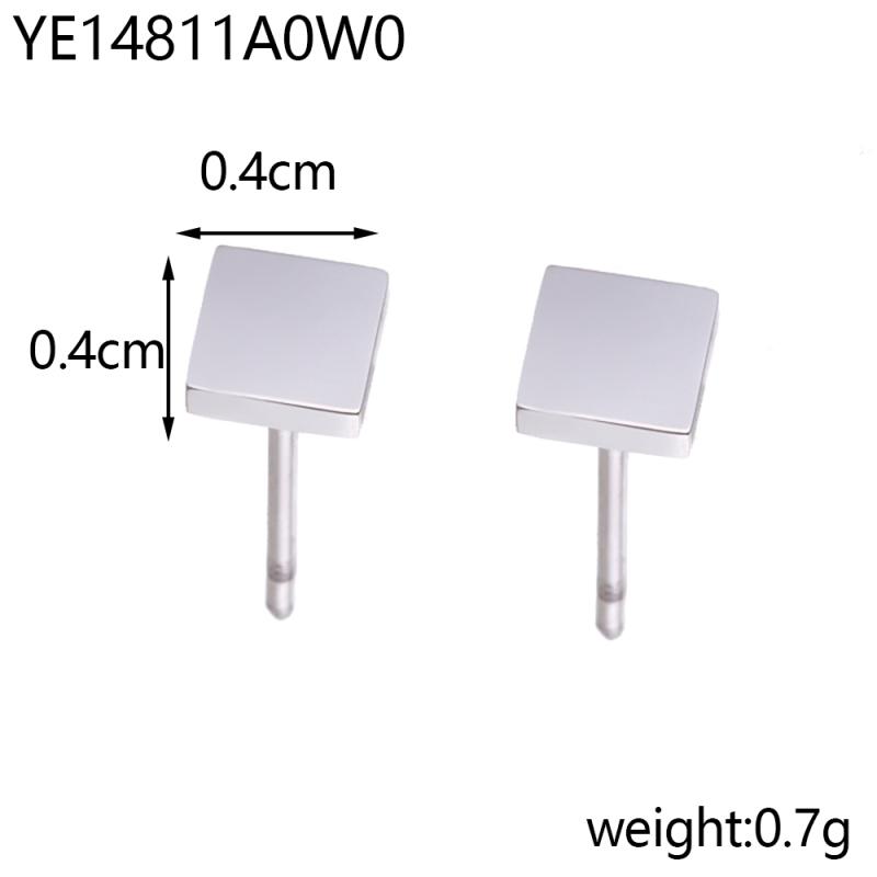 

CARLIDANA Simple Design Geometric Rose Gold Plated Earrings Stainless Steel Rectangle Square Stud Earrings for Women Jewelry