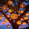 Battery Operated Pumpkin Light Halloween Lantern, LED Up Hollow Ornament, Table Centerpiece Statue with Warm for Indoor Outdoor Party Decor