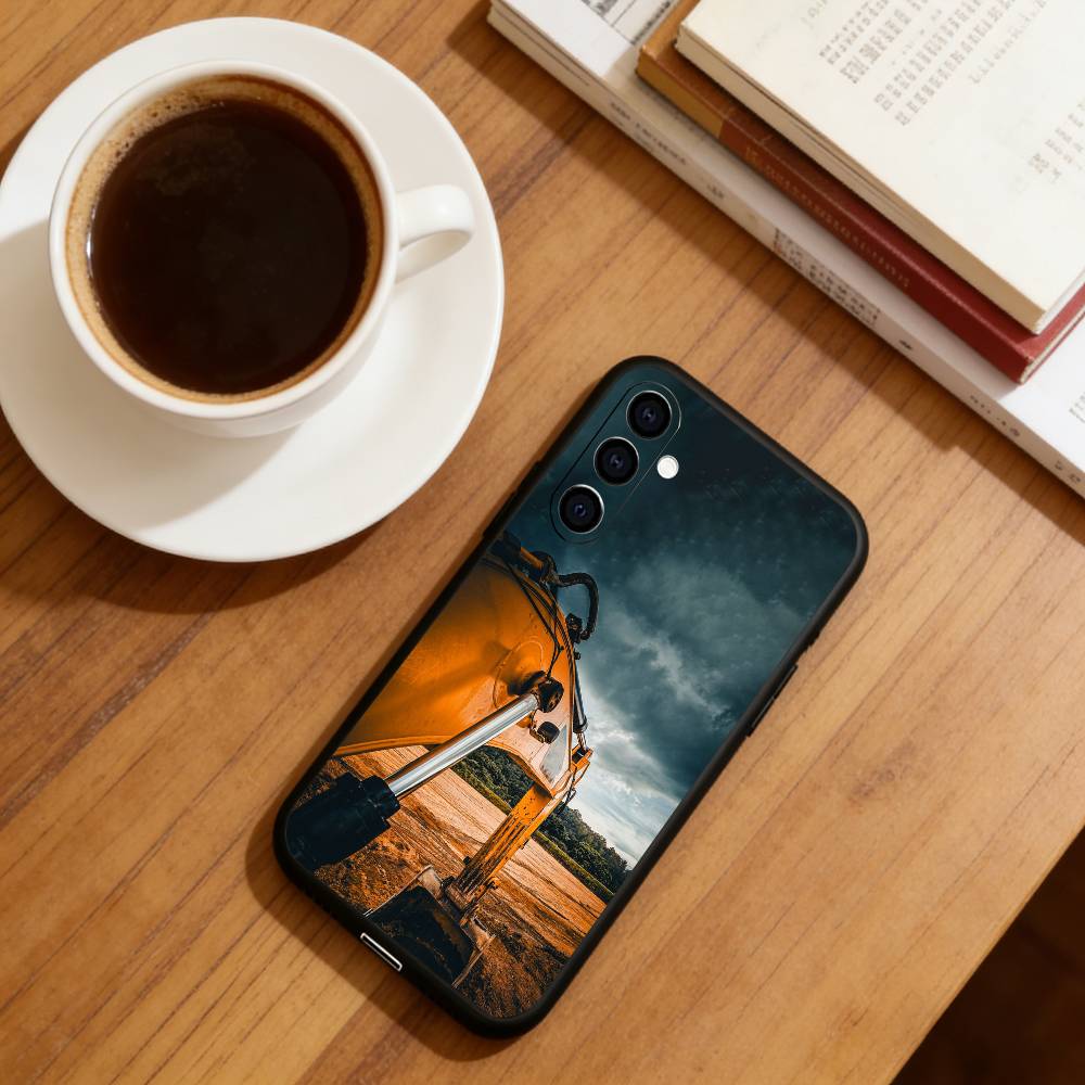 Classic Excavator Phone Case For Samsung Galaxy A73,A72,A71,A70,A53,A52,A51,Soft Silicone Black Cover