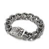 15mm Skull Punk Curb Cuban Chain Bracelet - Stainless Steel 316L - KB123642-BDJX