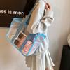 Pvc Transparent Handbag Tote Bag Women Summer Beach Clear Tote Bag Travel Storage Bags Portable Waterproof Carry Bag