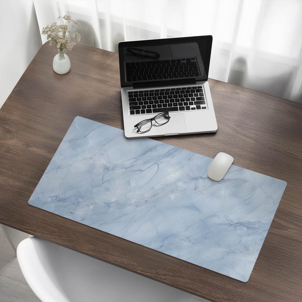 Modern Desk Mat for Remote Work, Marble Texture, 90x45 Cm