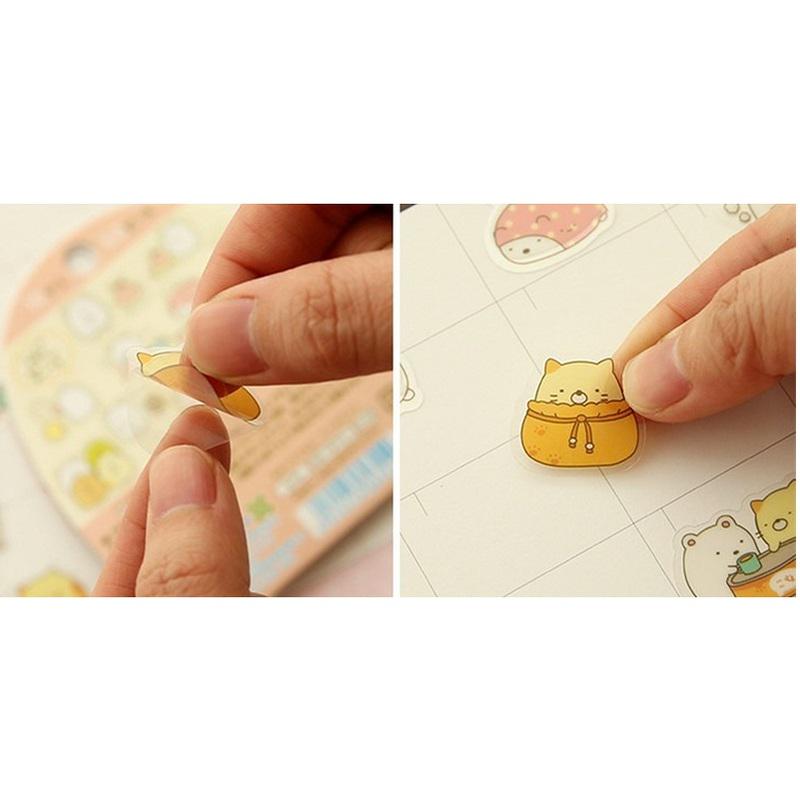 50 pezzi/confezione adesivi kawaii fai da te simpatici cartoni animati in PVC adorabile gatto orso adesivo per la decorazione del diario