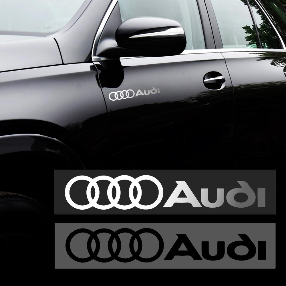 2PCS For V1 Sline RS Quattro A4 A5 A6 TT A8 Q5 Q6 Q7 Q8 S A7 8P S3 Car Body Trunk Window Sticker Emblem Decor Auto Accessories