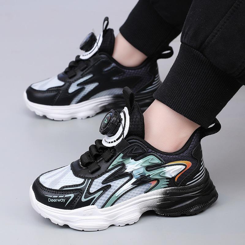 Barnsneakers, vridspännen, nätsskor, nätsskor, lätta, stötdämpande, andningsbara, pappaskor för sommaren