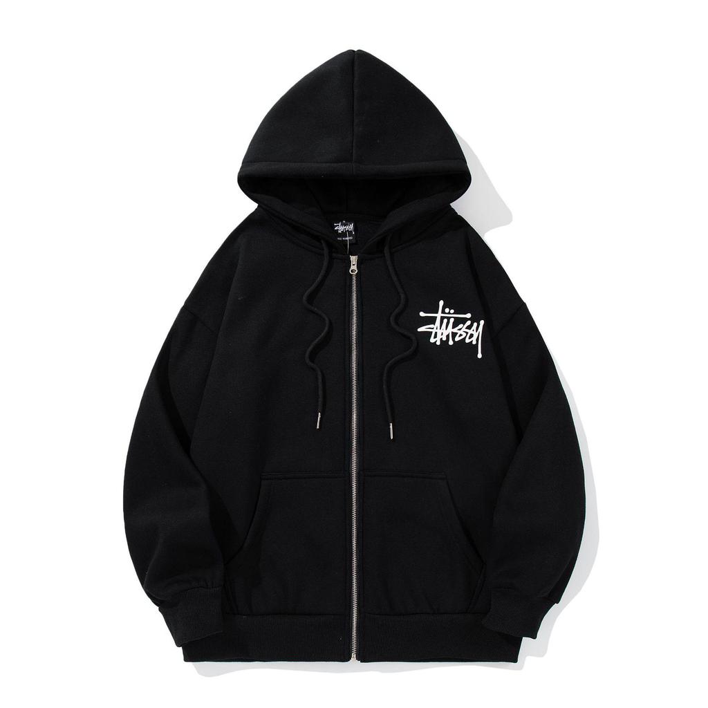 STU Plus Zamatová Unisex Bunda s Kapucňou na Zips - Teplé, Trendy Jesenné/Zimné Oblečenie pre Študentov.