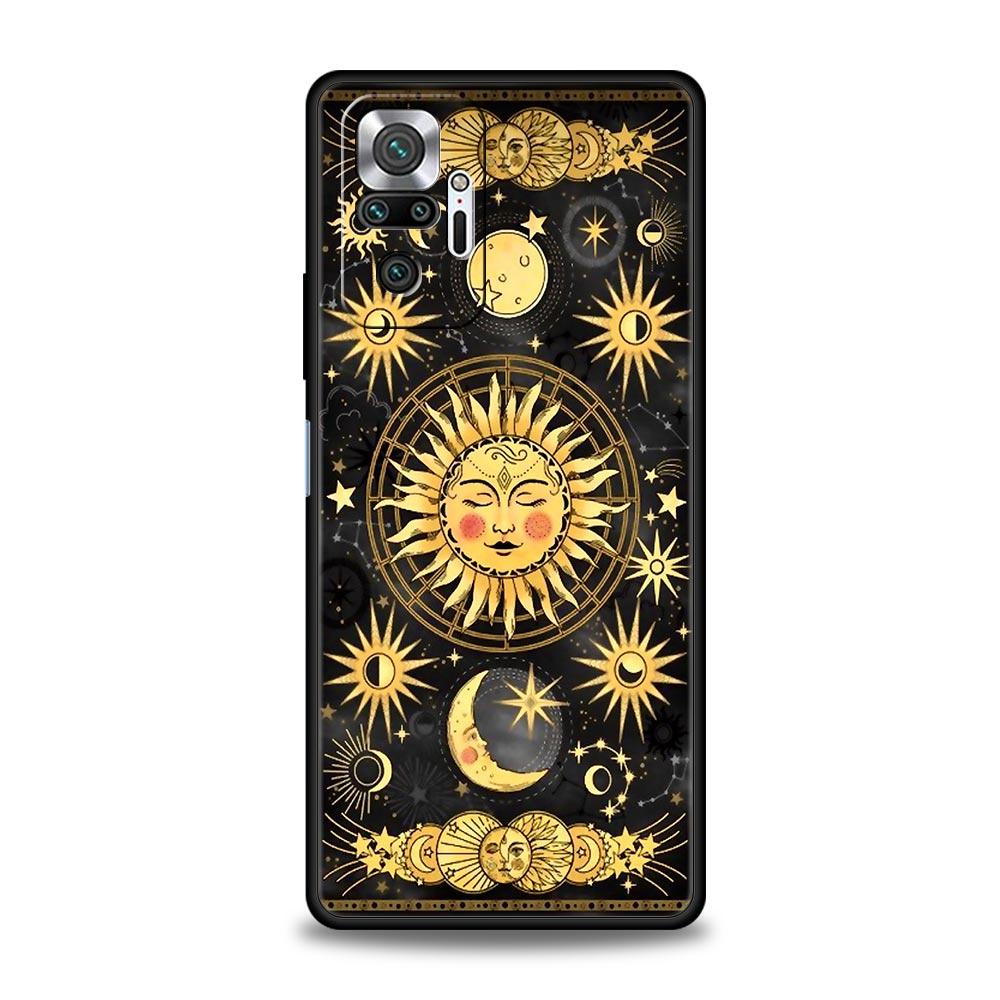 Moon Sun Phone Case For Xiaomi Redmi Note 14 13 5G 10 11 12 Pro Plus 4G 14C 13C 12C 10C Black Cover