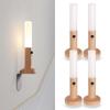 Komore Stand Sensor Motion Sensor Magnetic Light, Indoor, Light, Footlight, Rechargeable, Wooden, (Natural/Beech Wood, 4-Piece Set)