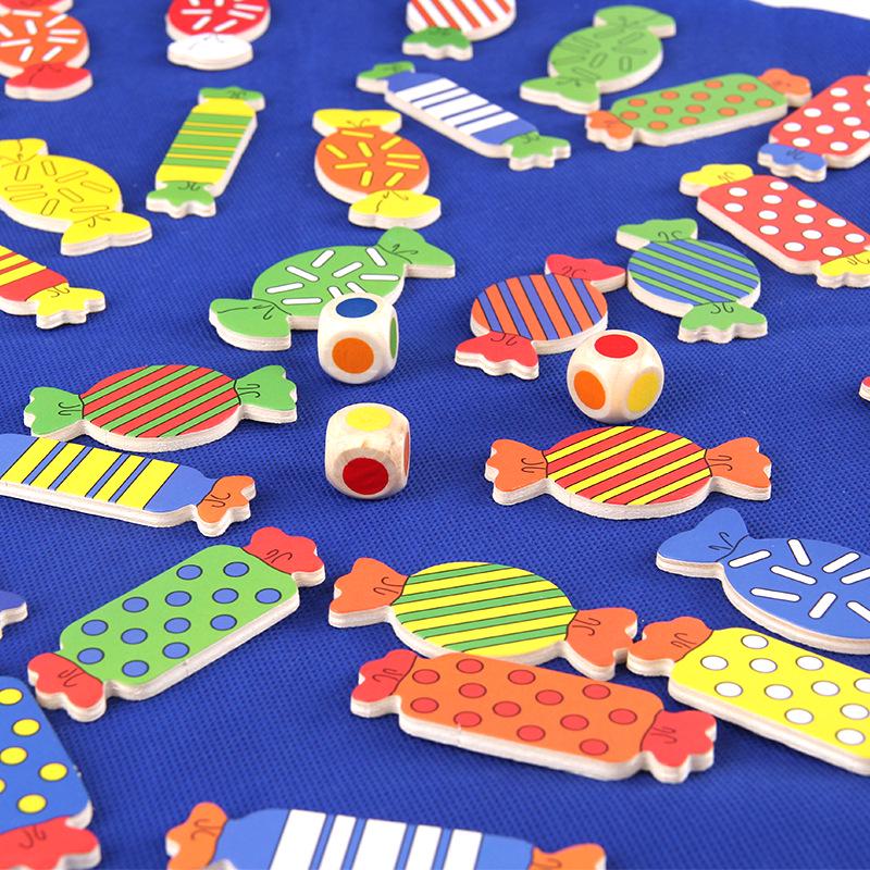 Candy-Shaped Memory Matching Game - Wooden Educational Toy for Parent-Child Play