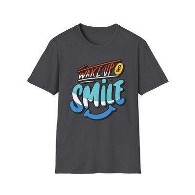 Wake Up & Smile T-Shirt, Inspirierendes Tee, Geschenk für Freunde, Positiv