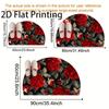 1Pcs Vintage Rose Semi Circle Welcome Doormat Non-Slip for Outdoor Patio Porch Kitchen Bathroom Entryway Floor Mat