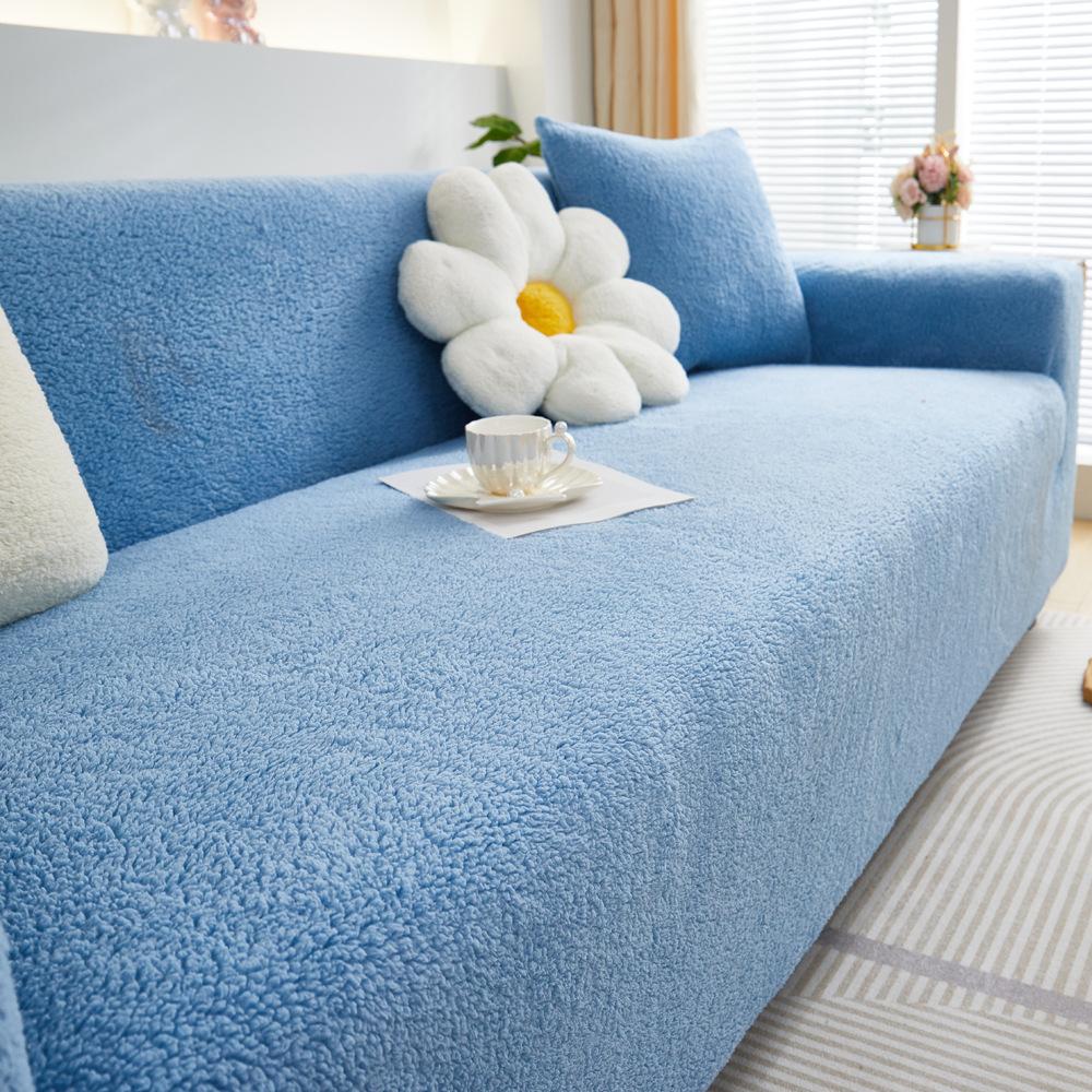Velvet Winter Stretch Sofa Cover All-Inclusive Universal Cover Thickened Fleece Autumn and Winter Non-Slip Anti-Scratching Sofa Cover