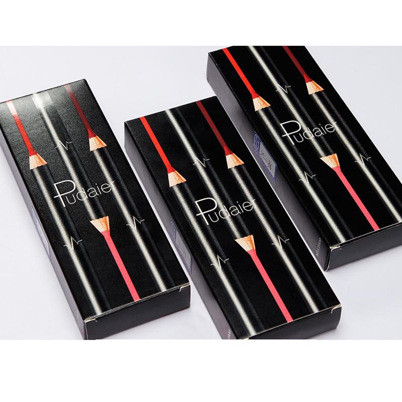 Pudaier 12 Color Lip Liner Waterproof and Non-sticky Cup Non-marking Nude Color Biting Lip Makeup Matte Lip Pencil Lipstick Pen