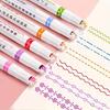 6 Stück Bunte Kurven-Textmarker-Stifte, Ein Set mit 6 Stiften in verschiedenen Farben, 6 verschiedene Kurvenformen Feine Linien, Zum Notieren