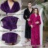 Women's and Men's Thick Flannel Morning Robe for Autumn/Winter Home Wear