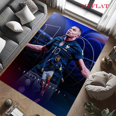 Kylian Mbappé Hero Poster Carpet Rug for Living Room Bedroom Home Sofa Decoration,Kids Play Nonslip Floor Mat