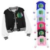 Kids Girls Witch Glinda Printed Casual Long Sleeves Baseball Jacket Coat