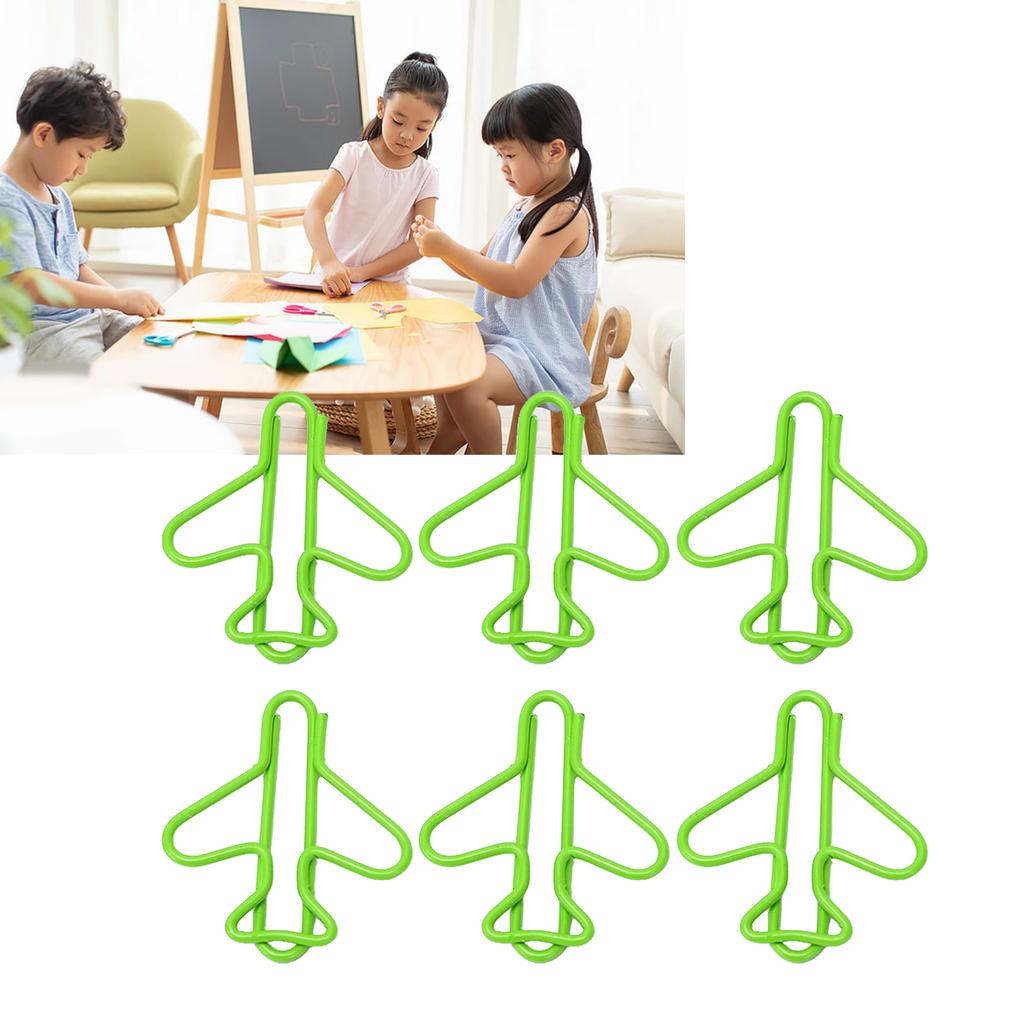 100Pcs Cute Paper Clips Plane Shape Design Covered Wire Bright Color   Paperclips for Scrapbook Card Papercraft