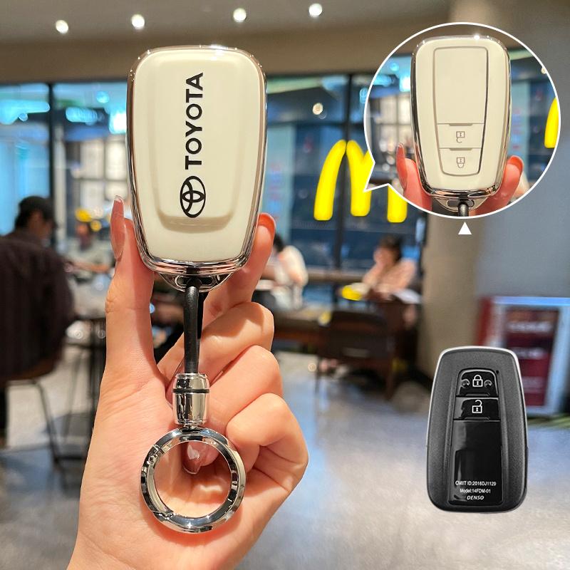 TPU Car Key Case Cover All-inclusive Shell For Toyota Corolla Hybrid 2021 Rav4 Land Cruiser Prado Camry Highlander Prius C-HR