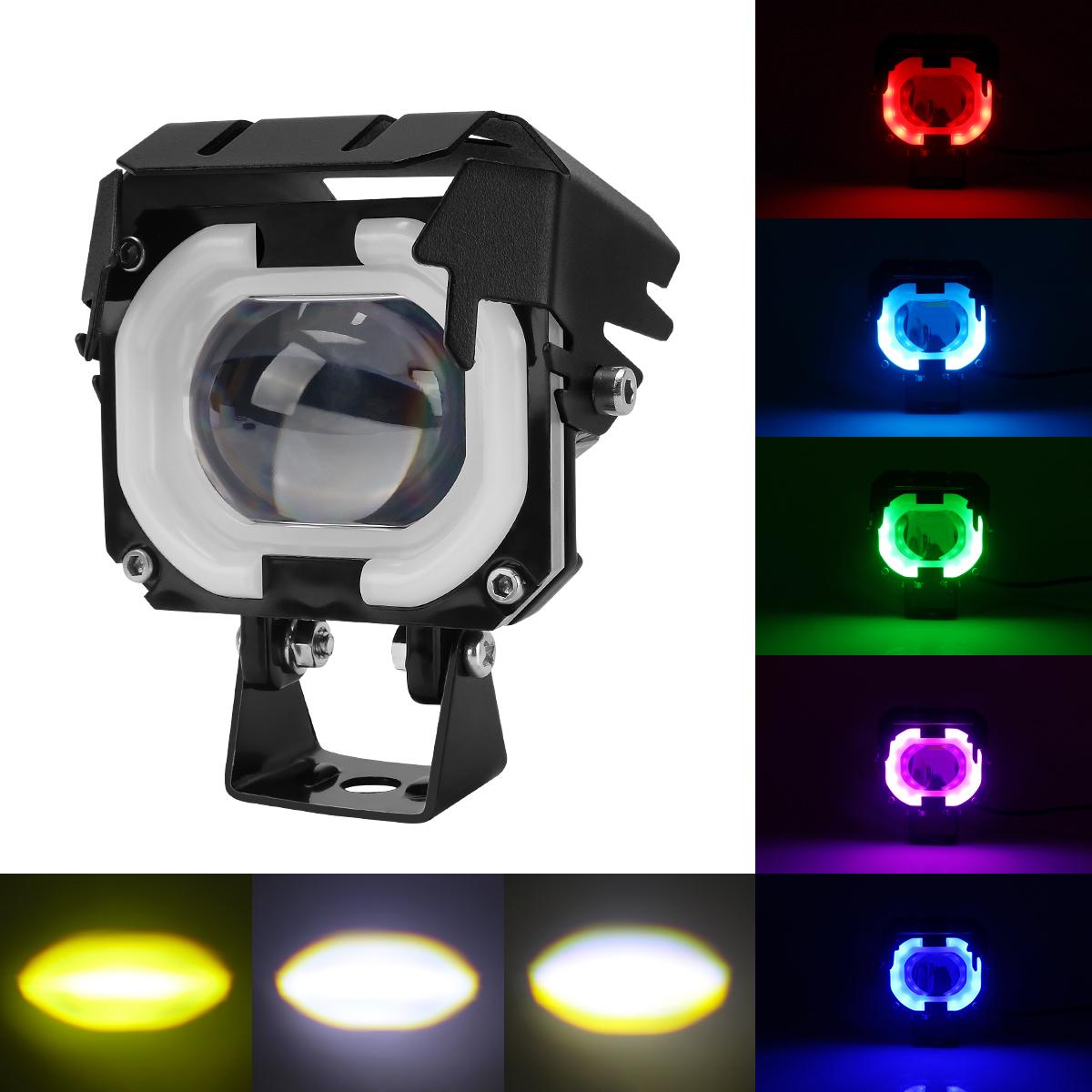 

Car Work light Headlight Auxiliary LED Fog Light Dual Color Explorers Offroad Angel Eyes LED Spotlights Light Portable Driving