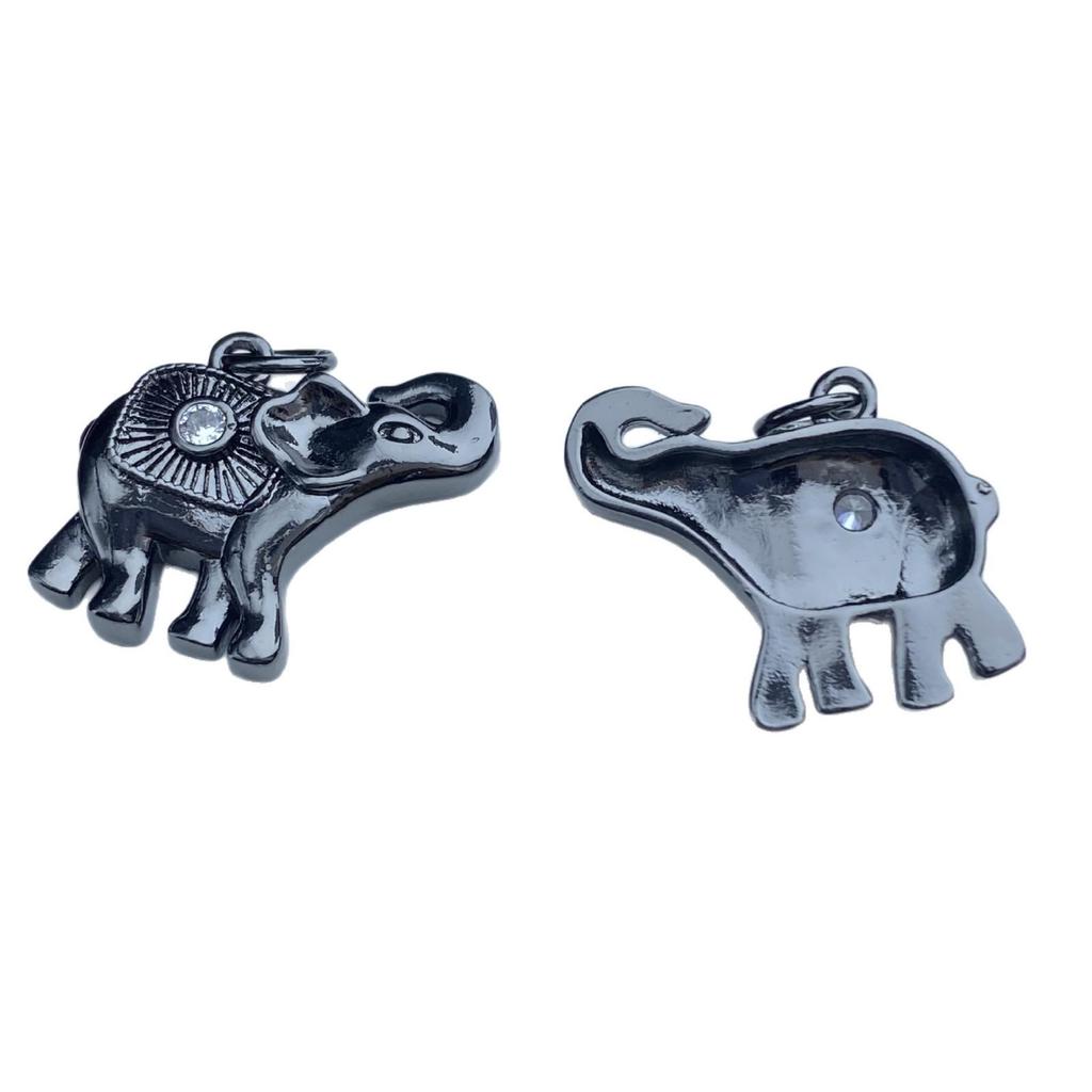 Handmade Antique Bronze Single-Sided Small Elephant Pendant for DIY Jewelry Making