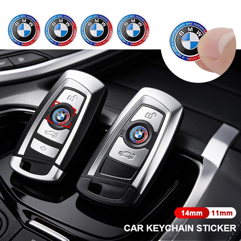 BBKP7 11mm 14mm 5/10pcs Car Remote Key Emblem Sticker For BMW 50th Anniversary M Power I3 G08 F15 F16 G20 E34 F94 F95 G30 G11 G12 E36