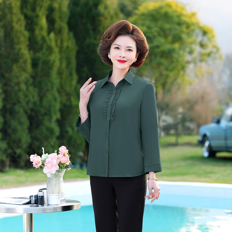 Purple Women s Loose Fit Stylish High-End Three-Quarter Sleeve Shirt 5XL темно-зеленого