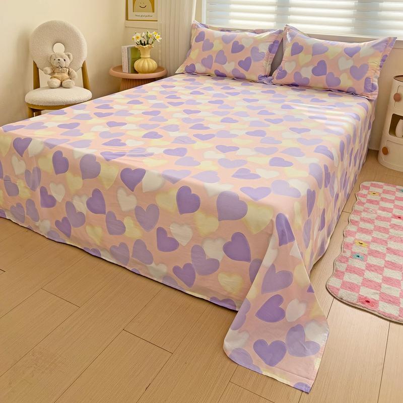 100% Cotton Flat Sheet Pillowcase Floral Style Bed Sheet Set Skin-friendly Bed Linen Adults Kids Flat Bedsheets roupa de cama