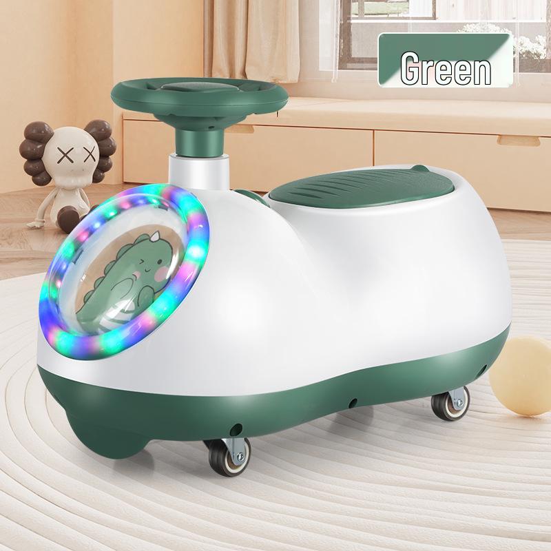 

Детский самокат-машинка с поворотом, конструкция против опрокидывания, идеально подходит для детей 1-3 лет - идеальный подарок для мальчиков и девочек зелёный