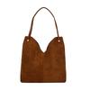 Retro Suede Women's Shoulder Bag 2025 - Large Capacity Tote for Casual and Mother-Child Use