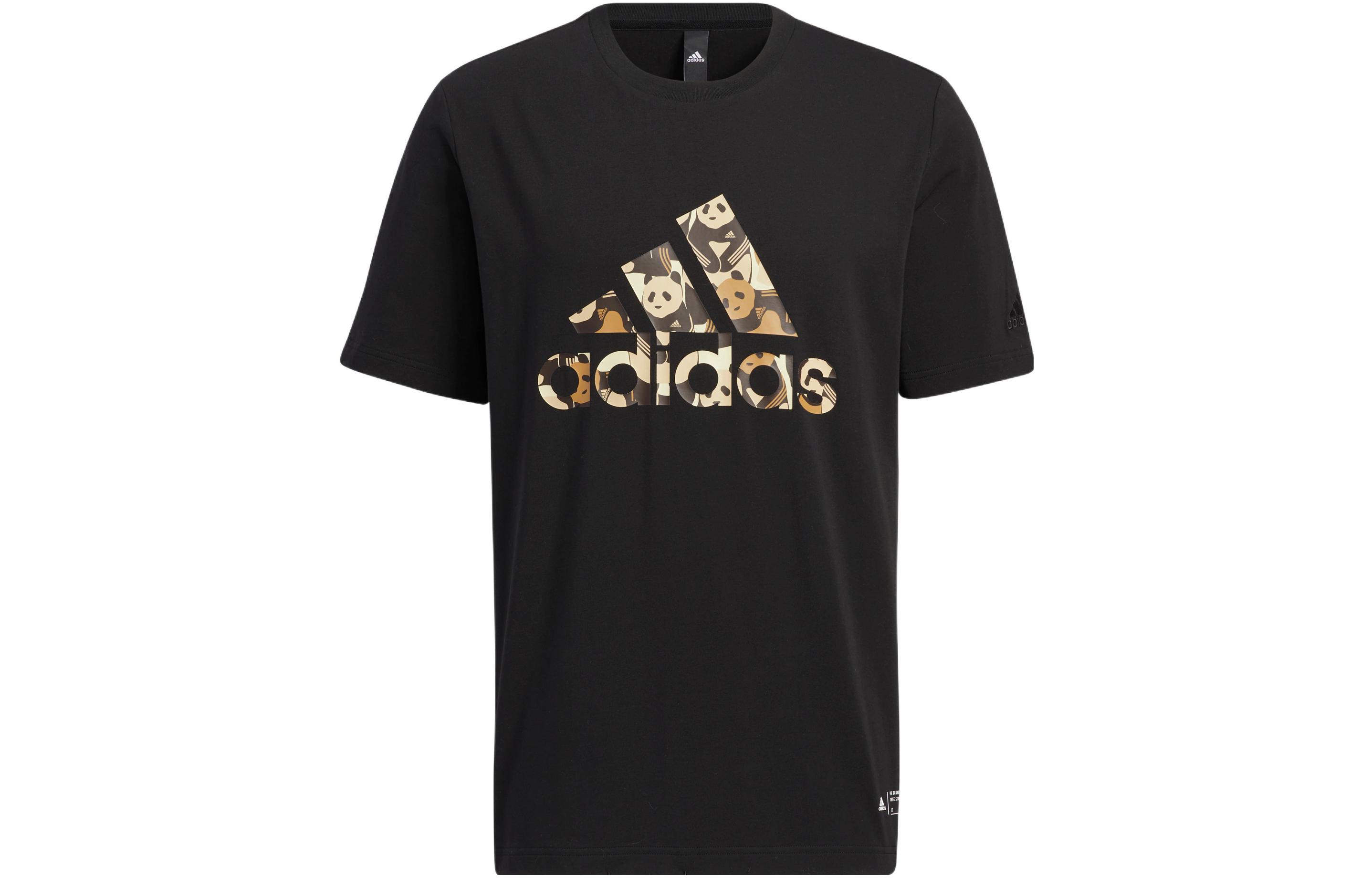 Adidas T Shirts Unisex Black Crew Neck Moderate Straight Fit HS4396 L