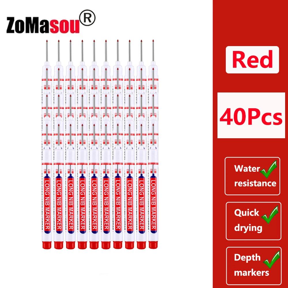 20mm 1-100 Stück Wasserdichter Tieflochmarker Stifte mit langem Kopf für Holzbearbeitung für Metall Tischler Weiße/Schwarze/Rote/Blaue/Grüne Tinte