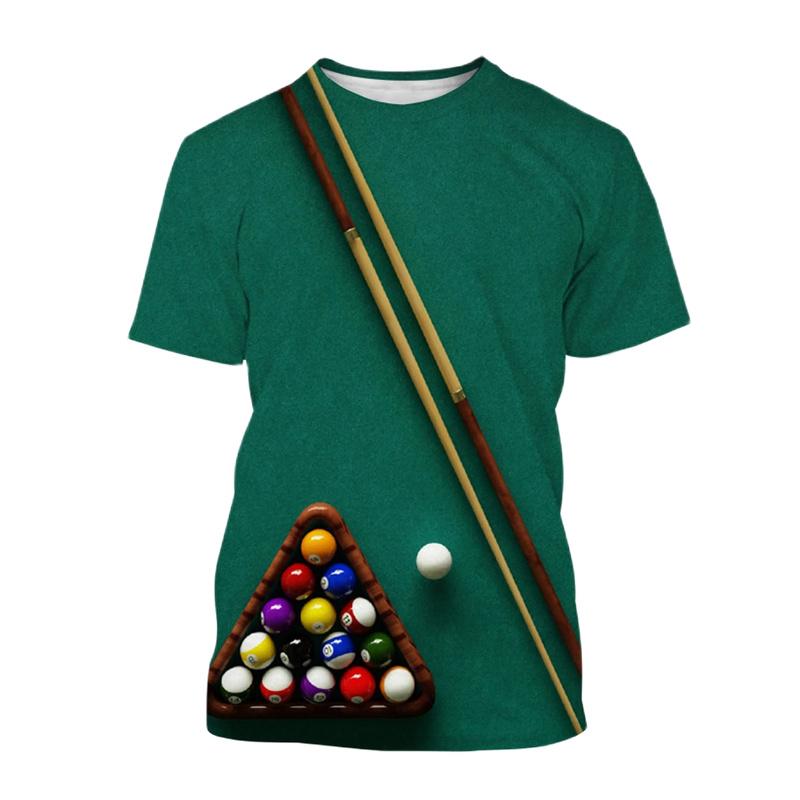 Módní kulečníkové 3D potištěné tričko pro muže, fitness trička do posilovny, dámské oblečení, streetwear, volná unisex trička, topy