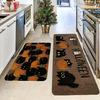 huaqianguhh 2Pcs/Set Halloween Kitchen Rugs, Anti Slip Absorbent Floor Mats, Pumpkin Black Cat Ghost Designs, Decorative Rugs for Living Room Bathroom