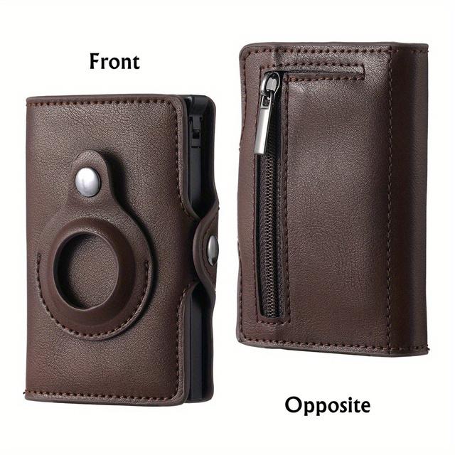 Airtag Cataramă Portofel Metal Aluminiu Cutie Carcasă Rfid Antifurt Glisare Suport card de credit Poșetă scurtă cu fermoar
