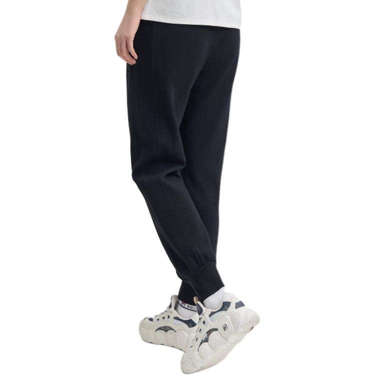 Fila Heritage Series Casual Simple Comfortable Tapered Knit Sports Pants Women Bottoms Black F11W448606F-BK