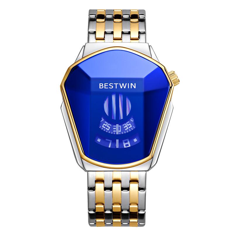 BESTWIN Diamond Alloy Quartz Watch for Men - Trendy Couple's Watch