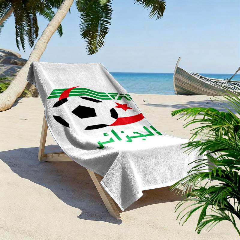 Fédération Algérienne De Football Print Beach Towel, Large Soft Quick Dry Towel for Beach Camping Swimming
